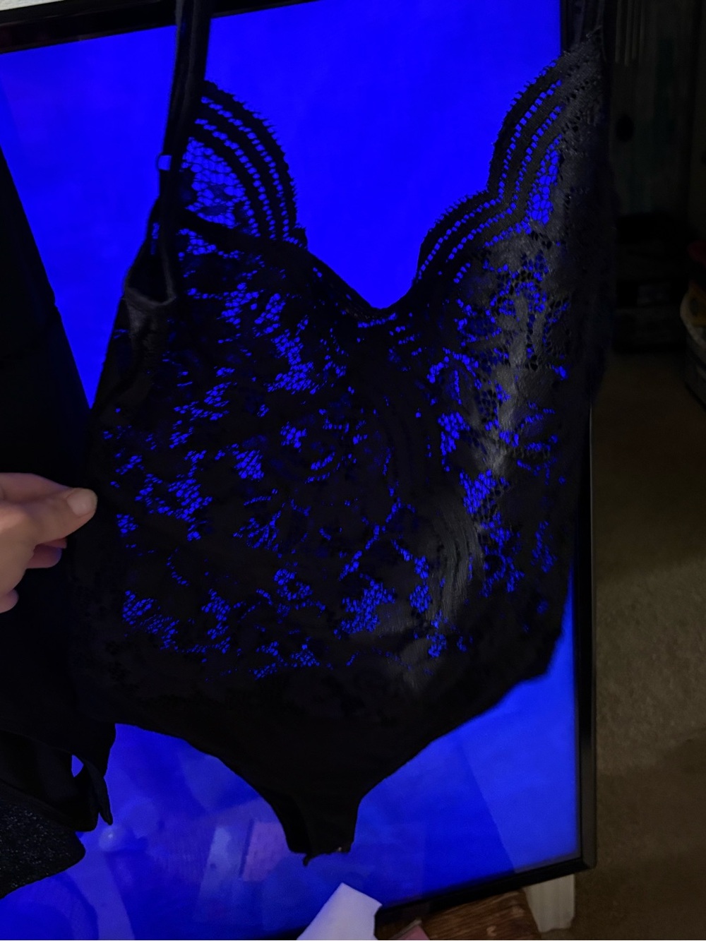 Black Lace Bandeau Bodysuit - Women's Intimates